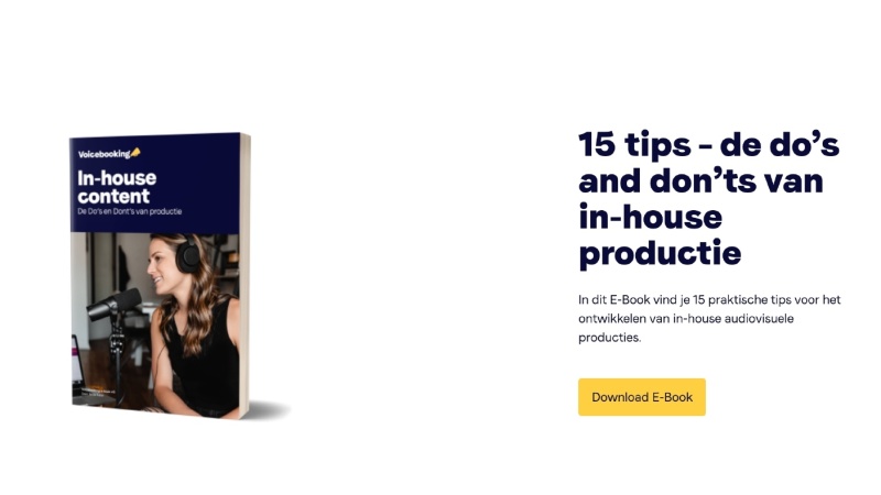 Voicebooking ebook inhouse productie contentschrijver